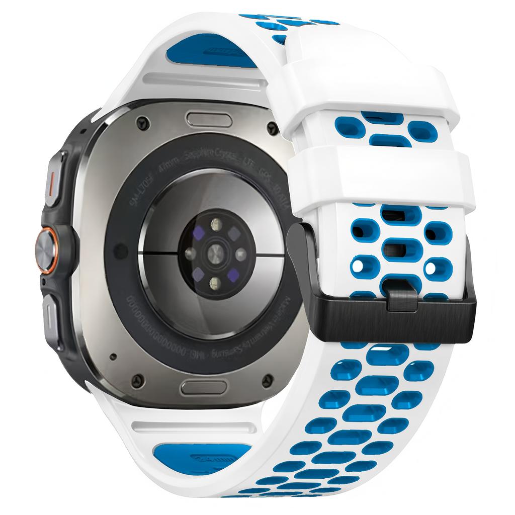 Sportovní dvoutónový prodyšný silikonový řemínek pro Samsung Galaxy Watch Ultra 47mm Pásek pro Samsung Watch Ultra Náramek Řemínek na zápěstí