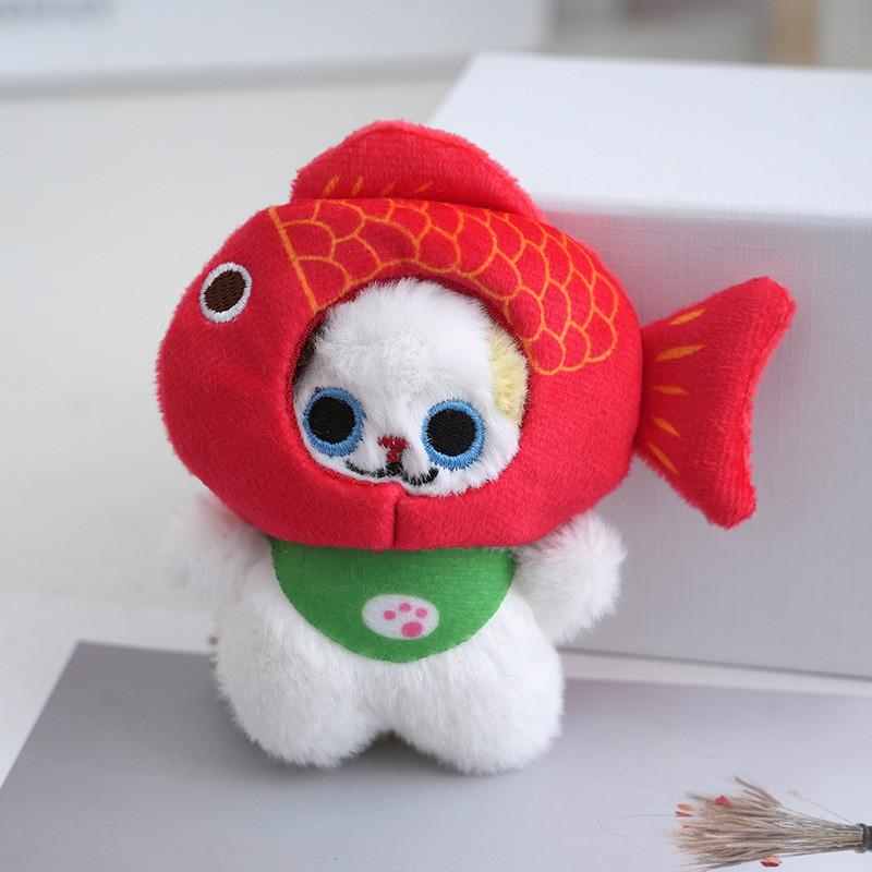 Adorable Mini Cat Plush Keychain Soft Pp Cotton Cute Cartoon Animal Design