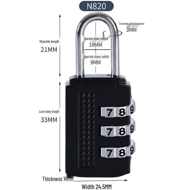 Miling Mini Password Padlock Black