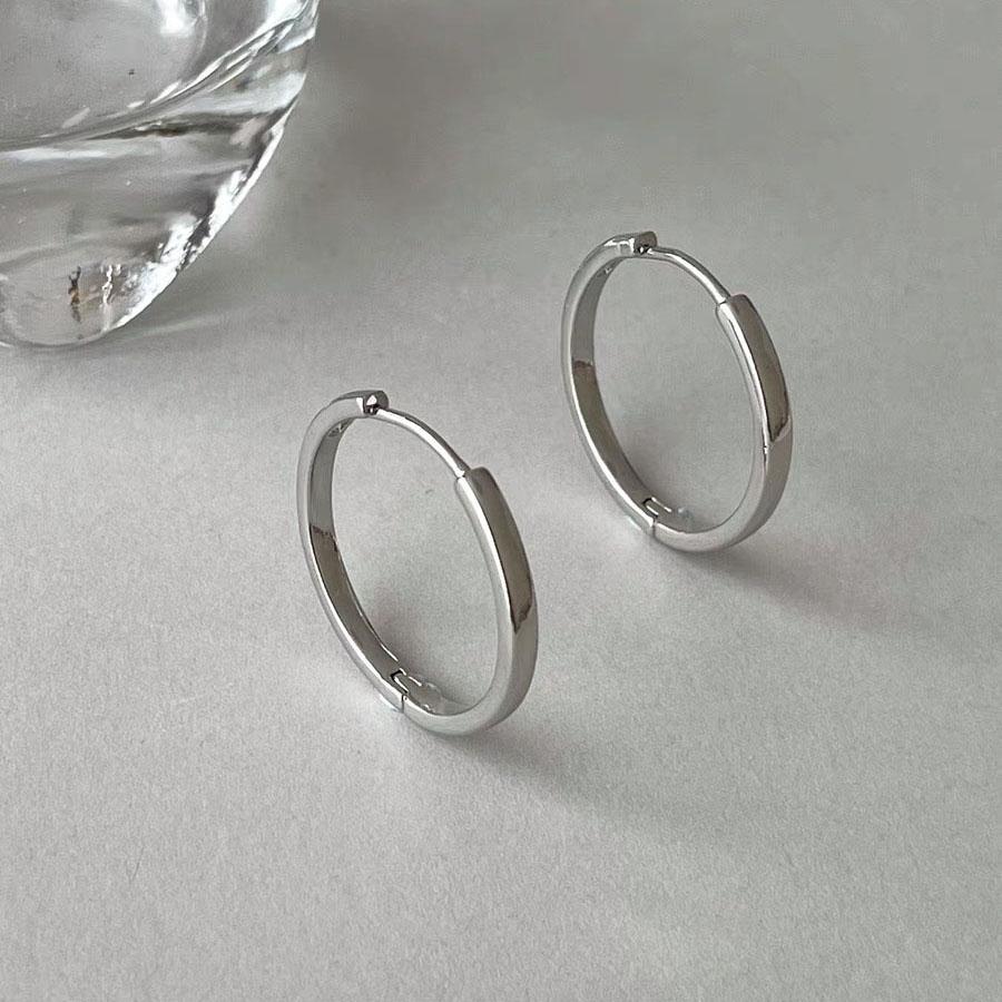 BF CLUB 925 Silver Earrings For Women Trendy Gold Circle Earring Jewelry Prevent Allergy Party Accessories
