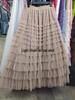 Women's Mesh Ruffle Midi Skirt - New Style Socialite Slimming Cake Skirt