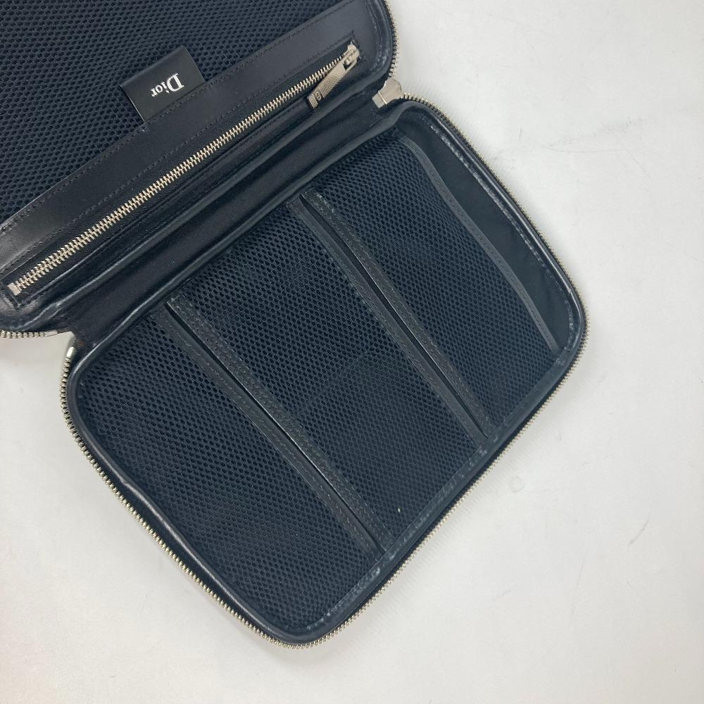 Dior logo Trotter clutch bag bag Pouch PVC Black