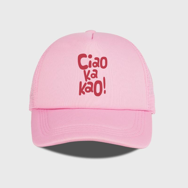 

Модная и забавная сетчатая кепка с принтом Ciao Ka Kao – Унисекс, дышащая, регулируемая, солнцезащитная. Идеальна для повседневных прогулок и путешествий розовый