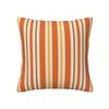4Pcs Double-Sided Printed Throw Pillow Covers, Rustic Orange & Yellow Stripe Print Cushion Cases, Warm Earthy Aesthetic Decor