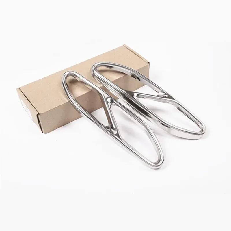 Stainless Steel Stickers Car Tail Throat Exhaust Pipe Decoration Frame Trim For Mercedes Benz S class 2018 Exterior Modified