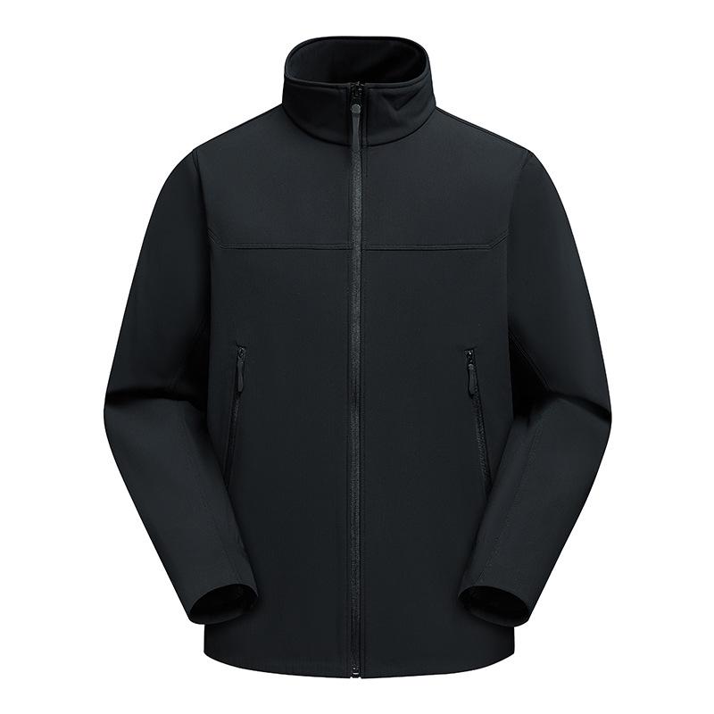 Men s Large Outdoor Softshell Stand Collar Jacket - Kailas Style Three-Proof Mountaineering Outerwear 8XL чёрный