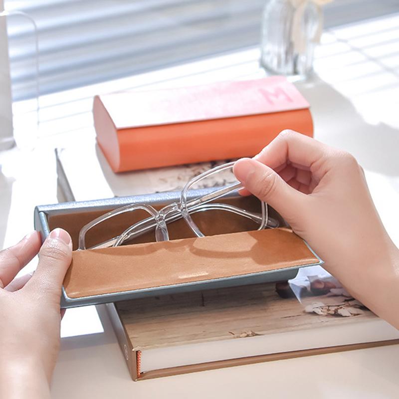 Dual- Glasses Case Double Eyeglasses Case For 2 Pair Eyeglasses Holder Portable Glasses Case Double Layer Glasses Case