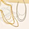 Geometric Modern Layering Necklaces with 18K Gold Plated Stainless Steel and Sweater Chain