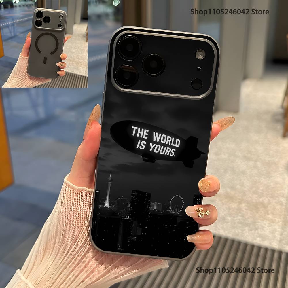 

Scarfaces The World Is Yours Magnetic Wireless Charging Transparent gray Phone Case For iPhone 17,16,15,14,13,12,11,Pro,Max,Plus iPhone12PRO