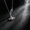 Collier avec broche Saturne pour femme, pendentif élégant, chaîne de pull polyvalente, accessoire quotidien, accessoire de personnalité japonais et coréen