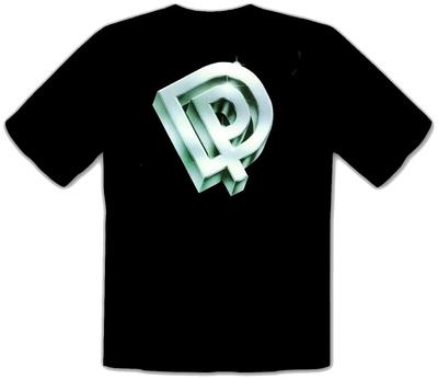 T-shirt Unisex 100% Cotone Uomo Donna TOP LOGO VIOLA INTENSO MUSICA ROCK T-SHIRT NERA -180-