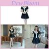 Basic Black V Neck Short Sleeve A Line Dress For Nightclub Night Out