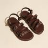 Soft Sole Genuine Leather T-Strap Roman Sandals - 2024 Summer Women's Flat Buckle Sandals