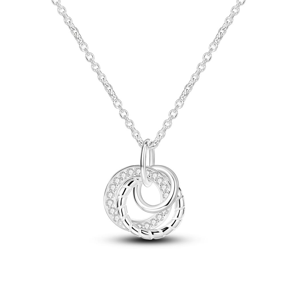 Necklace For Woman Wedding Fine Jewely 925 Silver Simple Basic Classic Butterfly Iris Heart Bear Cross Chain Necklace