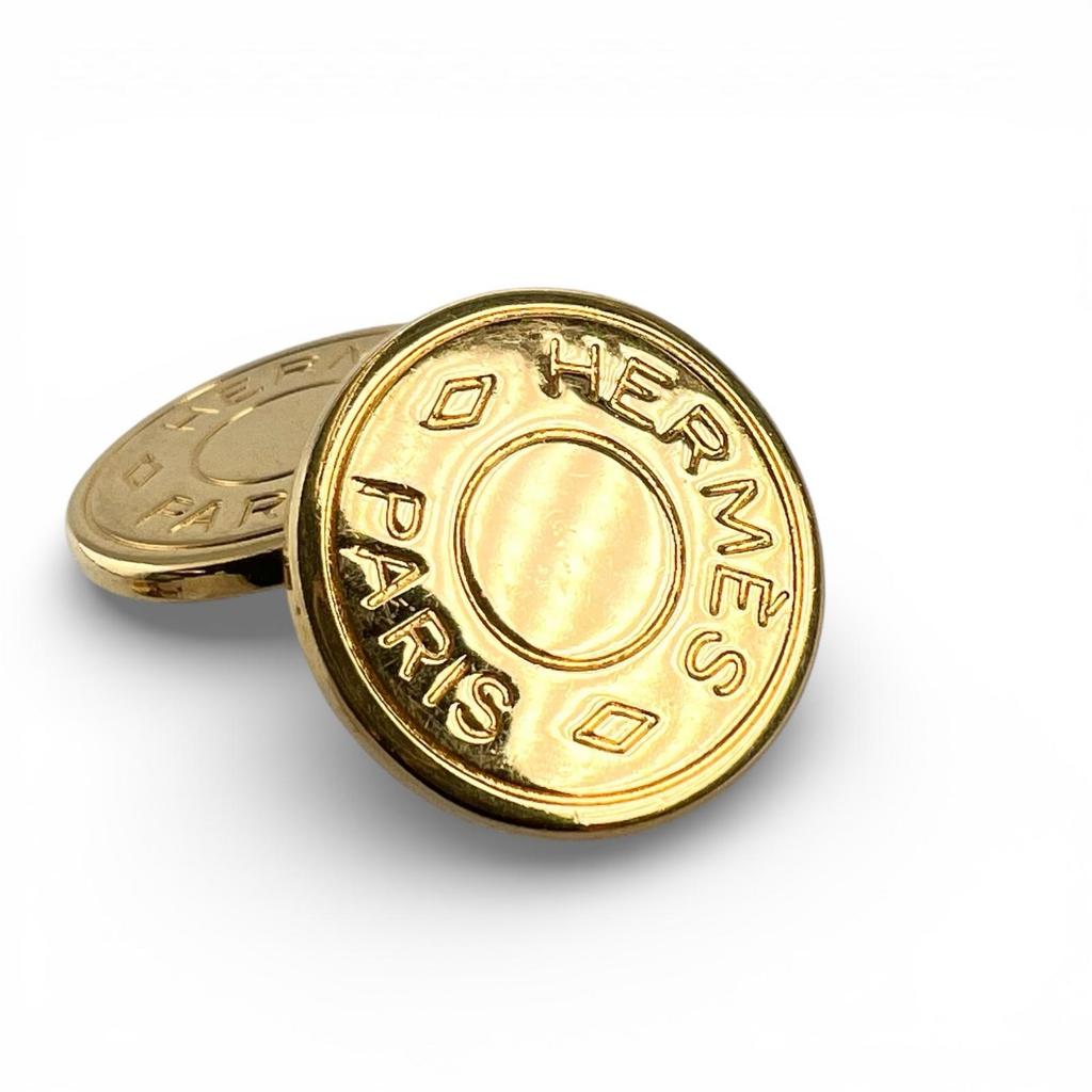 Great HERMES Cufflinks cufflinks Serie 2-piece set gold mens Used