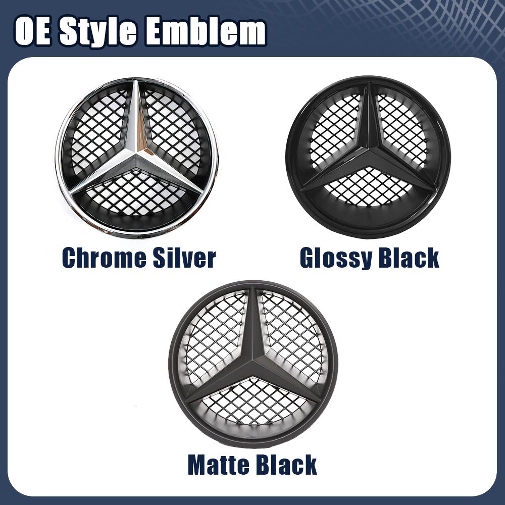 Emblemas Cromados Pretos Estilo OE Para Mercedes Benz B C GLK W245 W204 X204 ABS de Alta Qualidade Grelha Frontal Emblema Estrela Iluminada Logo