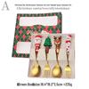 Reindeer Cartoon Christmas Spoon & Fork Set - Cute Stainless Steel Gift in Color Box