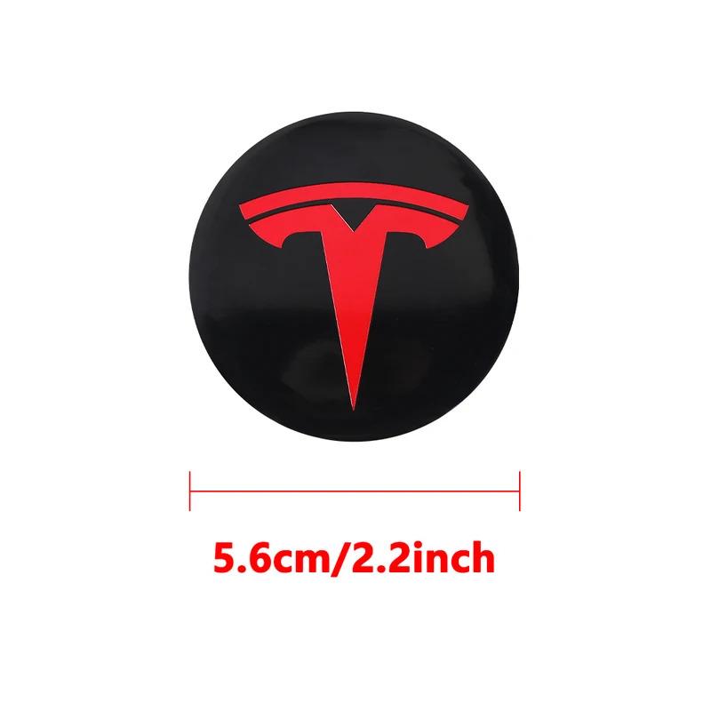 4pcs for Tesla Model 3 Model Y Badge Covers Hub Caps 4pcs 56mm Hub Center Caps for Tesla Model Y X S 2023 Auto Accessories Style
