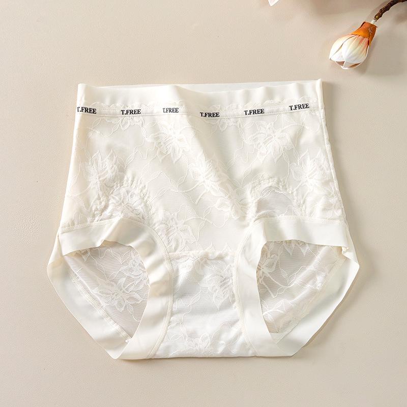 

Women s Lace High-Waisted Tummy Control Antibacterial Mulberry Silk Seamless Boxer Briefs Plus Size L (110-130 lbs)