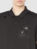 Move Sports Short Sleeve Polo UV Medium Men's Shirt, Sunscreen, Moisture-Wicking, Quick-Drying, Stretch, Protection, Training, Golf, DMMTJA73, Black,