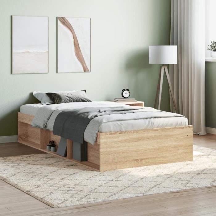VidaXL Cadre de lit chêne sonoma 100x200 cm 3203833