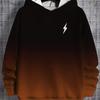 Men's Casual Pullover Hoodie With 3D Alphabet Pattern, Gradient Style, Soft Polyester Fabric Outdoor Activities Daily Wear