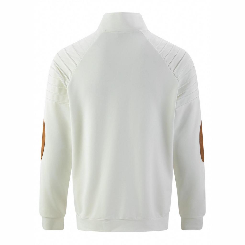 European Men's Stand-up Collar Zipper Jacket with Arm Pleats - High-Quality Casual Spring/Autumn Coat