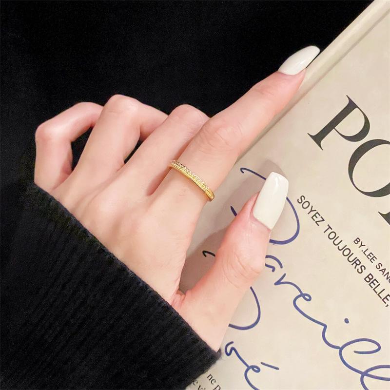 Medieval Brushed Retro Open Ring Niche Design Sense Light Luxury High Sense Fashion Simple Court Style Ring Female