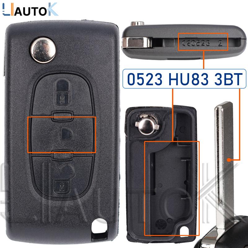 Smart Remote Key Case For Peugeot 207 307 308 407 607 807 For Citroen C2 C3 C4 C5 C6 2/3 Buttons Auto Flip Folding Car Key Shell
