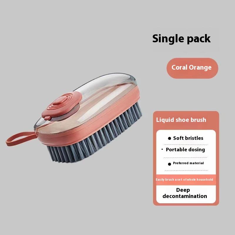 Easy-to-Use, Multi-Purpose Liquid-Filled Cleaning Brush - Durable Plastic, Blue & Gray, Ideal for Shoes, Clothes, and Home Surfaces