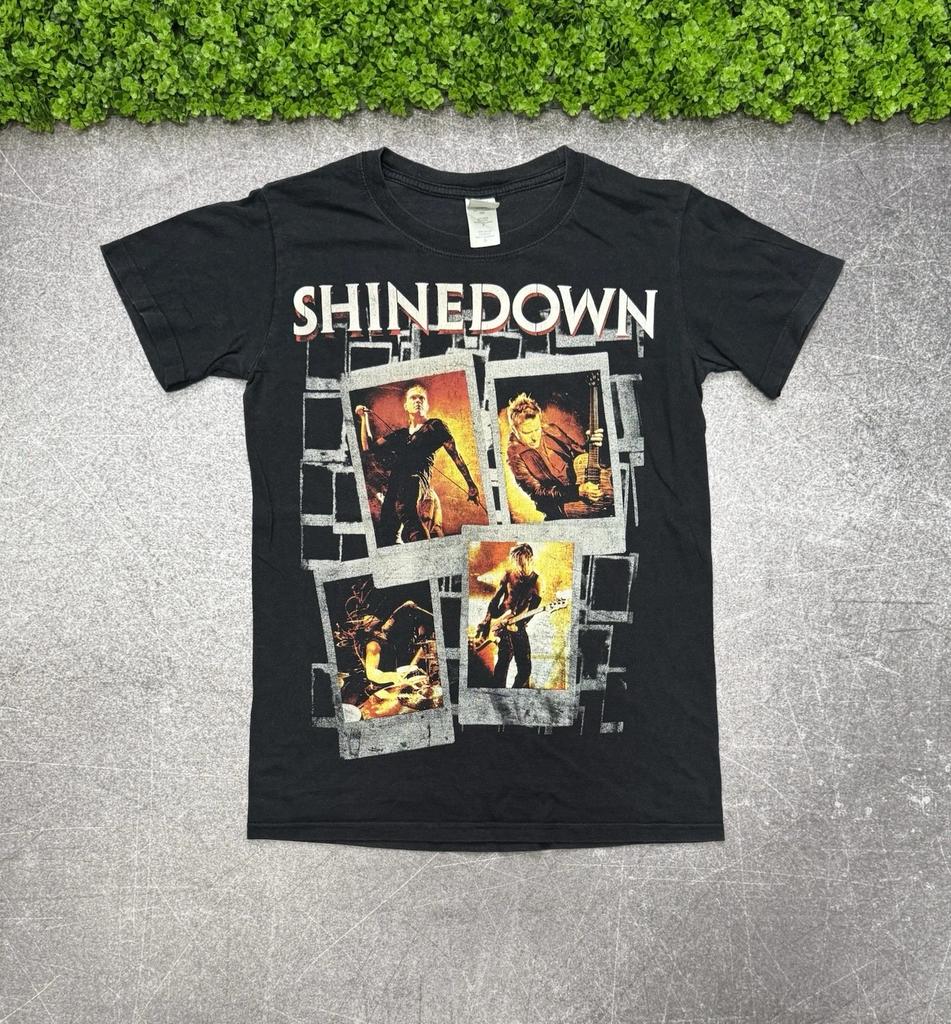 Crazy Vintage Shinedown Rock Band Tour Faded Black Tee