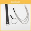 Fashionable Black Waist Belt With Circular Ring And Chain Tassel For Men And Women Fashion Accessory