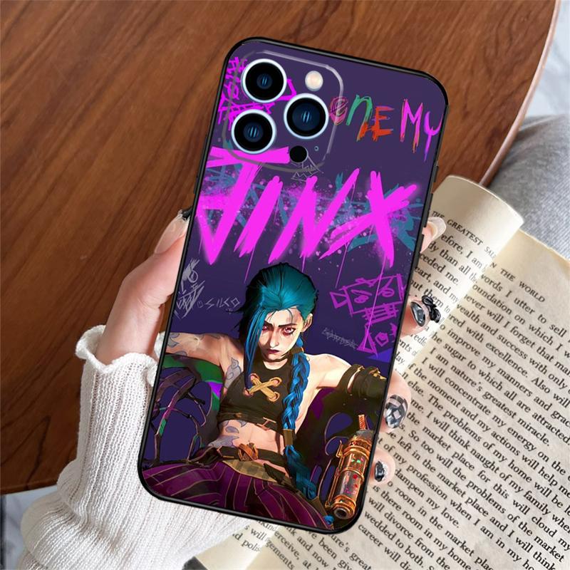 Arcane Jinx Vi Anime Phone Case For iPhone 17 Pro Max 11 14 15 16 Pro Max Plus 12 13 Mini 16e 17 Air Back Cover