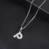 European & American Inlaid Rhinestone English Letter Choker Necklace for Women - Stainless Steel Pendant Jewelry Accessory