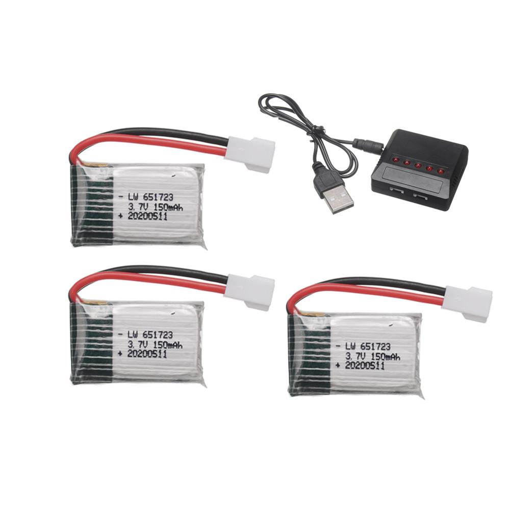 H8Mini 3.7v 150mah 651723 Lipo Battery and Charger For H2 H8 H48 U207 RC Quadcopter Drone Spare parts