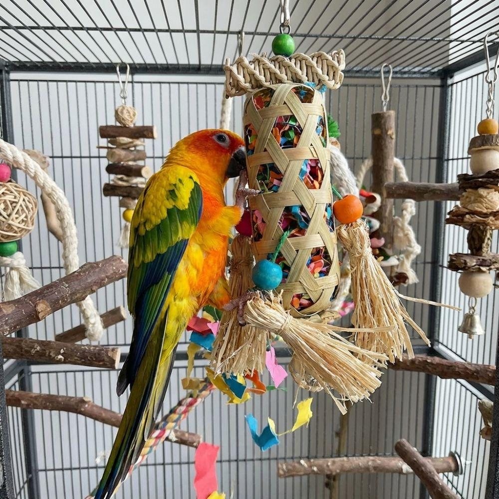 Bite Resistant Parrot Chewing Toys Shredding Crinkles Corn Husk Grinding Toy  Mental Play Training