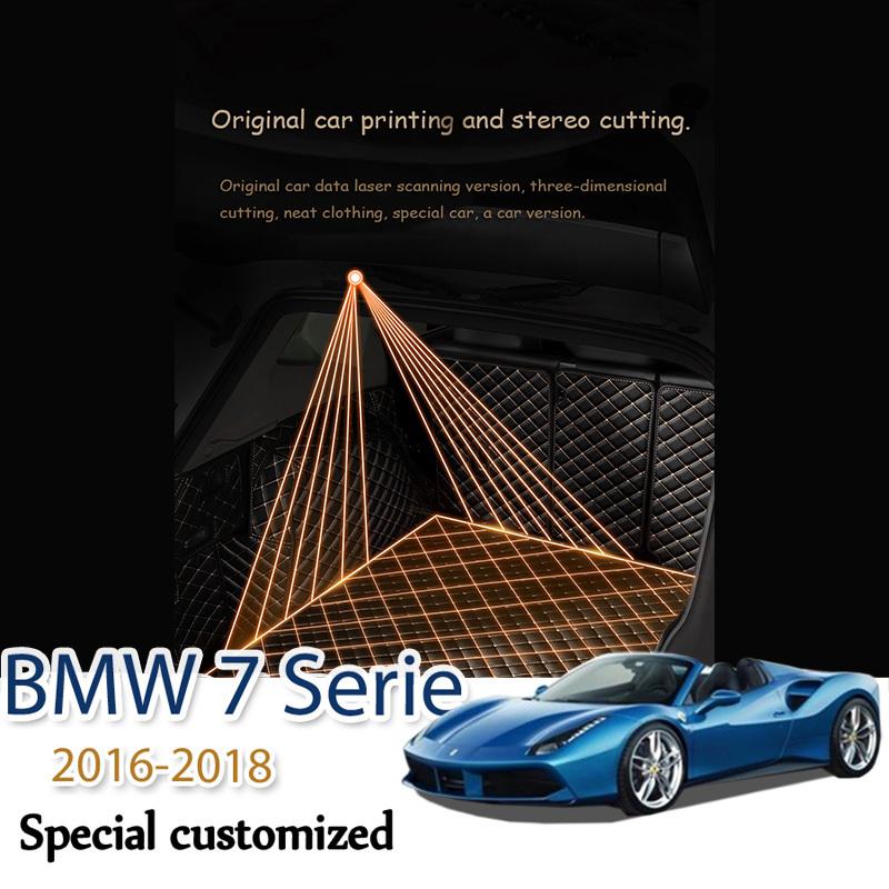 Leather Car Trunk Mat For BMW 7 Series 2016-2018 Cargo Liner Accessories Interior Boot