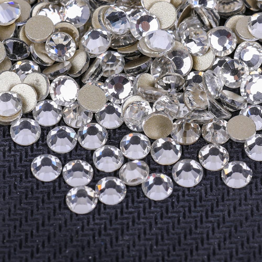 Wei Chen Rhinestone White Ab Color Flat Bottom Diamond Glue Bare Crystal Glass Fabric Clothing Nail Art Decoration