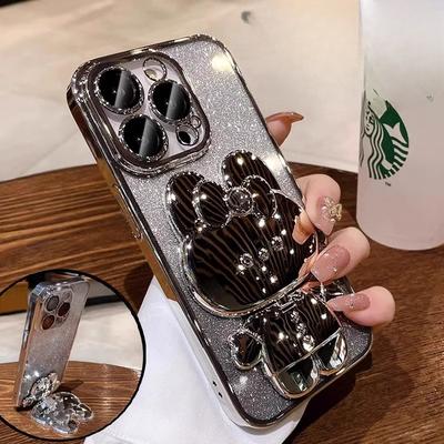 Contact Makeup Mirror Bracket Suitable for Apple 16promax Mobile Phone Case Iphone15 with Lens Film 14 Flash Powder
