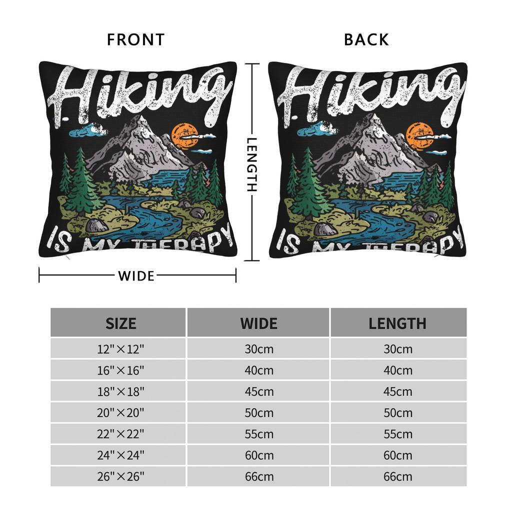Camping Is My Therapy Pillow Case Design Pillow Cover Cute Funny Pillowcases For Sofa Couch Bed Living Room