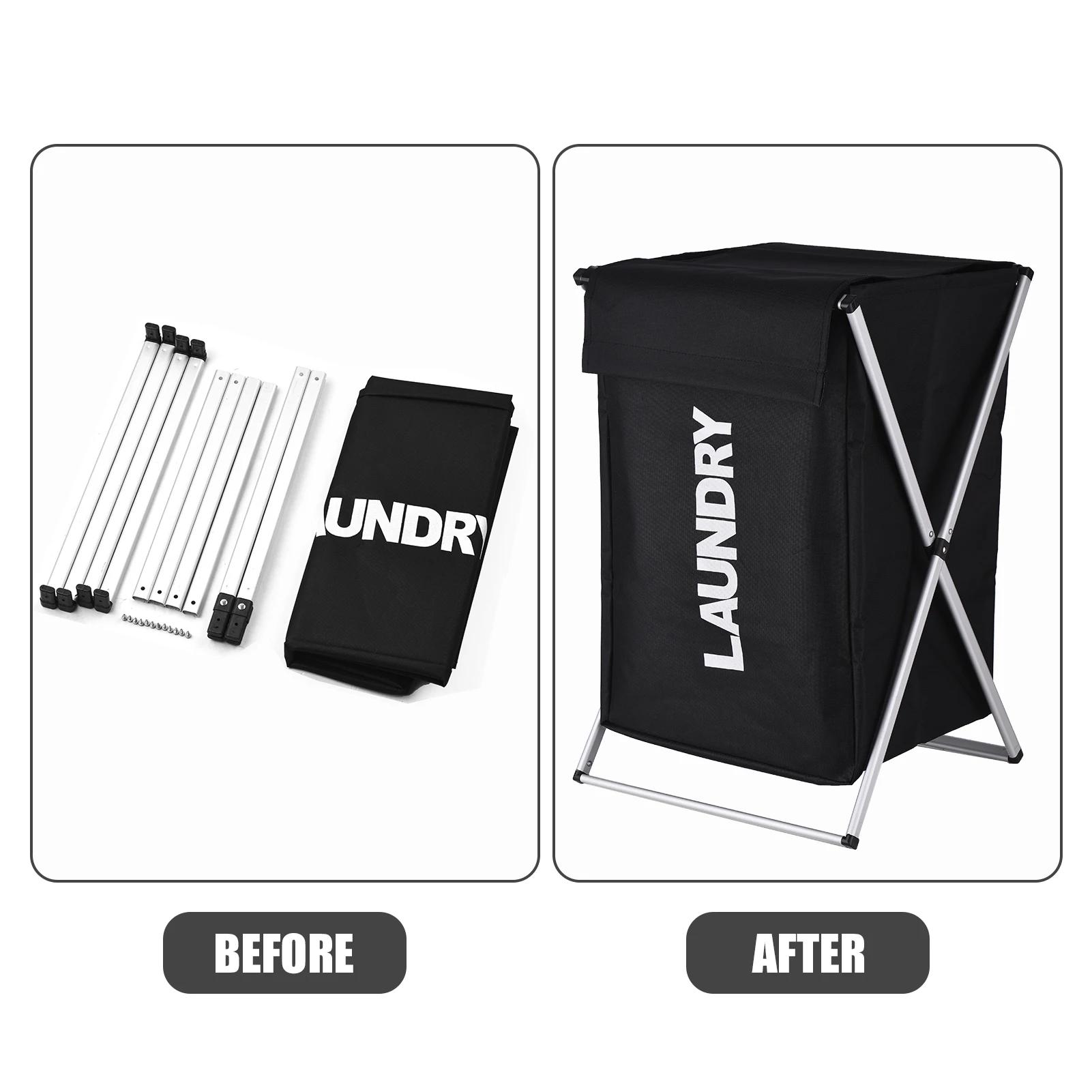 

Грязная одежда Корзина для белья Хранение Водонепроницаемые Оксфордские сумки для хранения Портативная складная одежда Игрушка Бытовой органайзер Штора чёрный