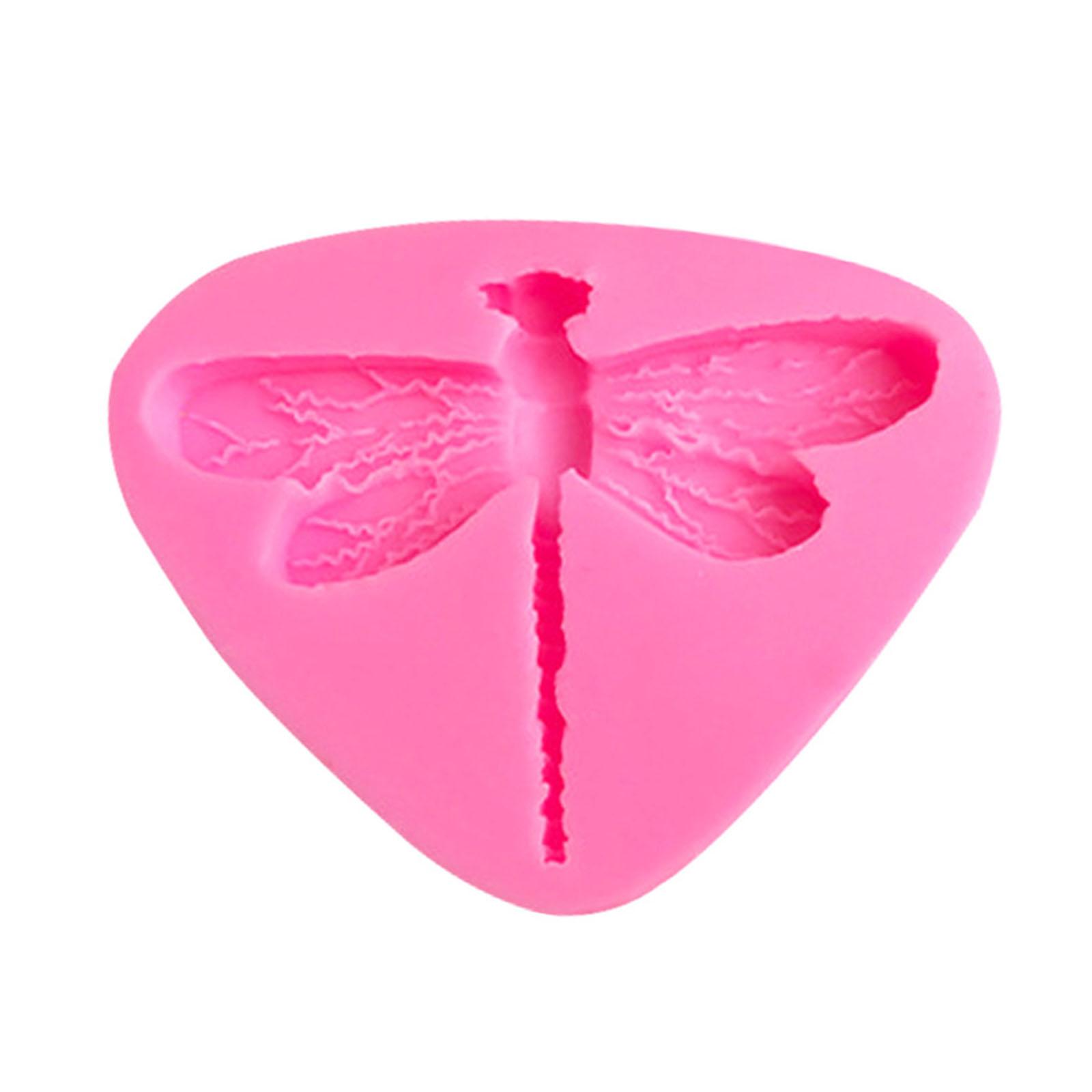 Silicone Chocolate Moulds Fondant Molds Dragonfly Shaped Silicone Material Household Baking Moulds Cake Decorating Tools розовый