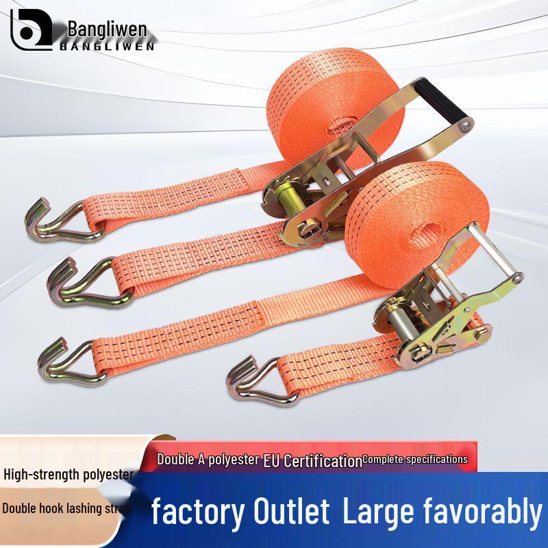 Heavy-Duty Wide & Thick Ratchet Tie-Down Straps for Cargo & Towing