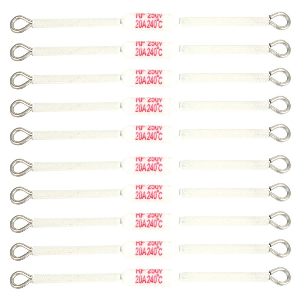 

10PCS Practical 250V 20A Ceramic Fuseing 216 Celsius 90mm Length Thermal Fuseing Temperature Switch Electrical Accessory
