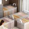 1 Piece PVC Foldable Organizers Transparent Waterproof Stackable Storage Bin for Clothes Quilts Dust-proof Drawer Storage Basket