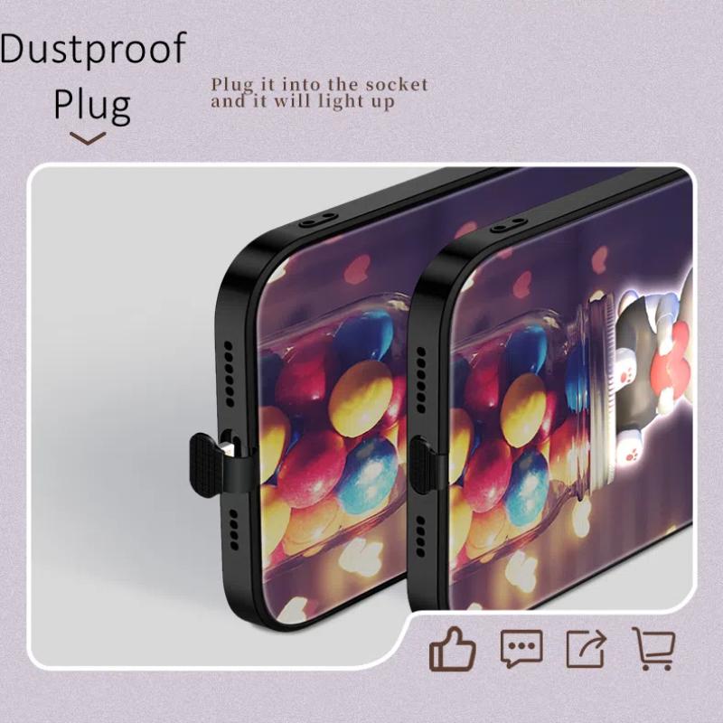 LED Light Glowing Luminous Phone Case for IPhone 11 12 13 14 15 X Xs Xr Mini Pro Max Plus