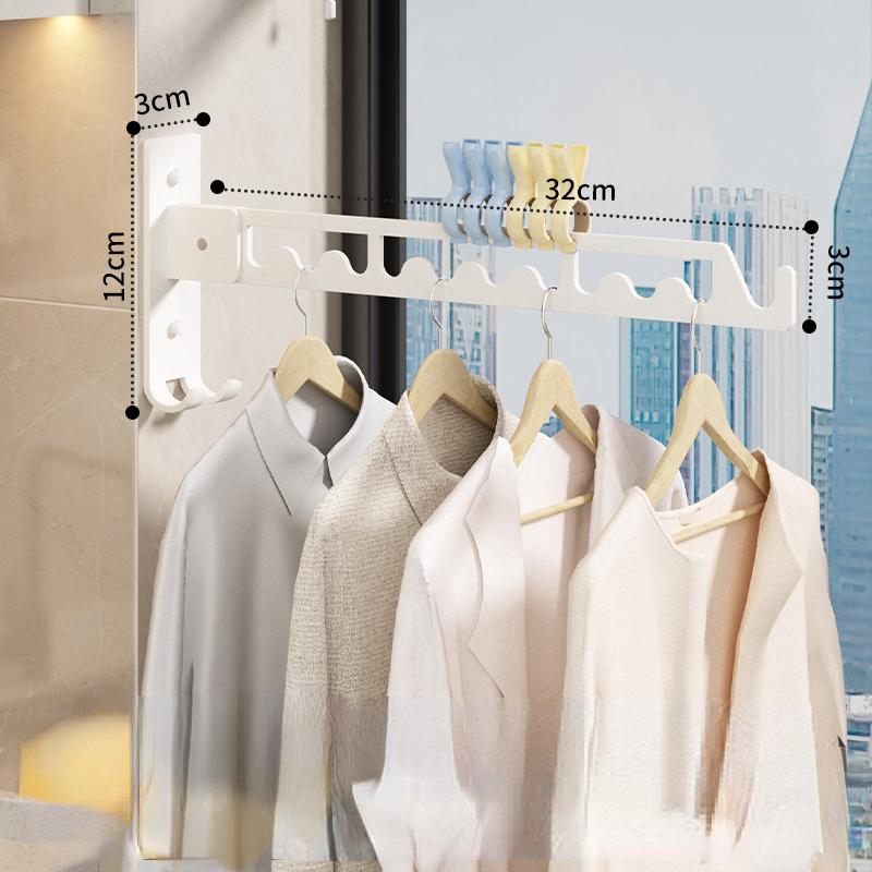 Balkongtorkställ i rostfritt stål Väggmonterat torkställ Badrumstorkställ Utrymmesbesparande för inomhusbruk 11 hål