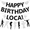 Happy Birthday Loca Banner Garland Vampire Birthday Decorations Funny Birthday Banner for Her Vampire Party Supplies Black Glitter