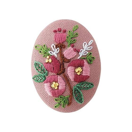 Olympus yarn French embroidery brooch kit K9080 pink