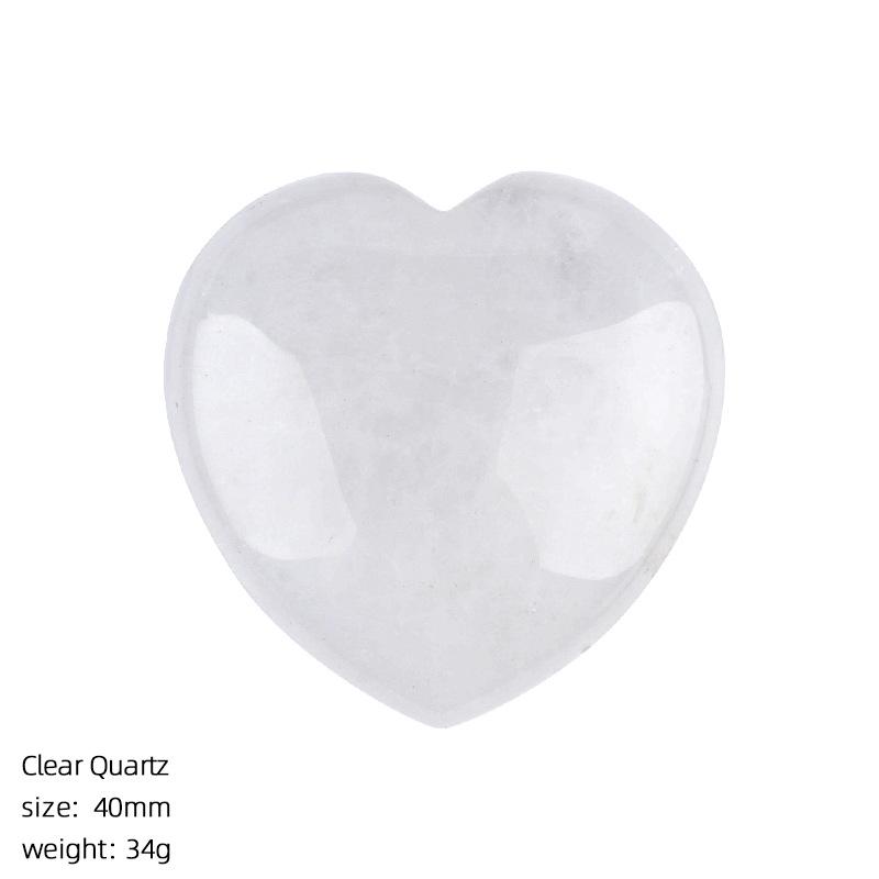 40mm Natural Crystal Large Heart Shape Rock Polished Gemstone Healing Crystals Palm Pocket Stone Quartz Home Decor Ornament Gift 40mm
